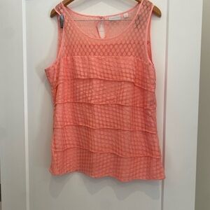 New York & Company Coral Layered Tank Top